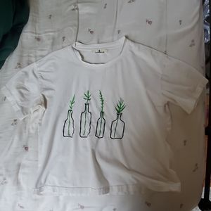 Plant embroidered shirt
